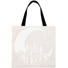 Bolsa de linho estampada Mountain Moon Nature acampamento, usado comprar usado  Enviando para Brazil
