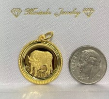 Berloque/pingente em forma redonda de boi de ouro maciço 24K signo do zodíaco, 5,68 gramas comprar usado  Enviando para Brazil