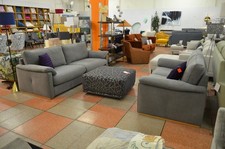 Grey leather sofas for sale  CHORLEY