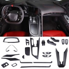 22PCS Preto Fosco Capa Interior Trim Kit Para Corvette C8 2020 2021 2022 2023 comprar usado  Enviando para Brazil
