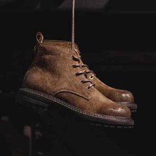 Botas de lã vintage trabalho moda cadarço casual feito à mão qualidade sapatos de couro comprar usado  Enviando para Brazil