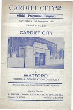 Cardiff city watford for sale  MILTON KEYNES