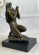 Usado, Bronze Art Sculpture Chair Original Vitaleh Indien Fille Guerrier Signée Statue comprar usado  Enviando para Brazil