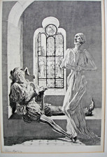 HANS MEYER( 1846-1919)-GERMAN ARTIST- GRAVURE   " LA DANSE MACABRE"-   58X42 CM comprar usado  Enviando para Brazil