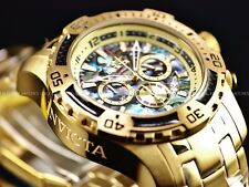 Relógio Invicta masculino 51mm Pro Diver SCUBA cronógrafo mostrador ABALONE tom dourado SS comprar usado  Enviando para Brazil