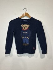 Usado, Suéter Ralph Lauren infantil urso polo mistura de algodão azul marinho tamanho P/P 8/140 comprar usado  Enviando para Brazil