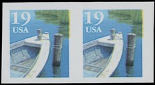 1991 EUA, BARCO DE PESCA 19C TY II, HORIZ IMPERF PAR DE SELOS DE BOBINA, NH, SC.#2529, usado comprar usado  Enviando para Brazil
