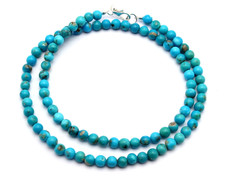 Precioso Arizona Turquesa Cadena Bola Collar Auténtico Natural Gema Aprox. comprar usado  Enviando para Brazil
