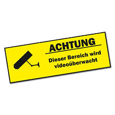 Usado, Aufkleber "Achtung Videoüberwachung" Warnaufkleber Hinweis Kamera Sticker R008 comprar usado  Enviando para Brazil
