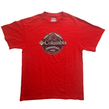 Camiseta masculina Columbia edição original vermelha masculina grande acampamento caminhadas aventura comprar usado  Enviando para Brazil