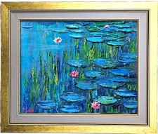 Obraz olejny ,,Nenufary''- autorski - Piotr Walkowiak - 30x40 na sprzedaż  PL