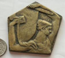 Antigua placa de arte de bronce. Trabajo y aprendizaje segunda mano  Embacar hacia Mexico