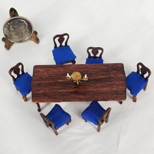 Usado, Lote de 8 peças cadeiras de mesa de jantar Queen Anne 1:48 móveis em miniatura para casa de bonecas 1/4 comprar usado  Enviando para Brazil