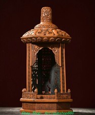 Estátua de nicho de Buda esculpida em madeira da antiga dinastia Qing 15,7 pol. comprar usado  Enviando para Brazil