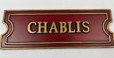 PLACA DE VINHO CHABLIS Madeira Estilo Vintage Adega Bar Pub Decoração de Restaurante. 12 pol comprar usado  Enviando para Brazil