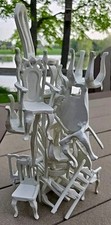 Escultura de meados do século XIX de cadeiras brancas empilhadas / belas artes / decoração para casa. SKU9 comprar usado  Enviando para Brazil