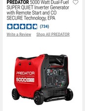 Predator 5000 watt for sale  Woodstock