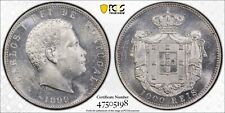 Usado, 1899 Portugal Prata 1000 Reis Crown PCGS MS63 Joia Branca Brilhante 2745 comprar usado  Enviando para Brazil
