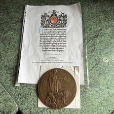 Wwi death plaque for sale  COCKERMOUTH