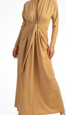 Vestido maxi Trina Turk dourado caftan tabu torção frontal tamanho P novo sem etiquetas  comprar usado  Enviando para Brazil