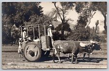 Cartão postal Carreta (un Medio de Transporte) Oaxaca, México RPPC U108 comprar usado  Enviando para Brazil