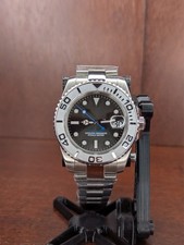 Personalizado Seiko Mod | Seikmod Yacht-Master Style | Mostrador Ródio | Safira | NH35 comprar usado  Enviando para Brazil