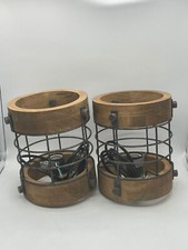 Lámparas de araña retro industriales de metal y madera para granja, 1 luz redondas ''LEER'' segunda mano  Embacar hacia Mexico