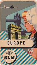 Etiqueta de equipaje promocional KLM Dutch Airlines Europe segunda mano  Embacar hacia Mexico