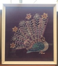 1970s peacock crewel for sale  BURNHAM-ON-SEA