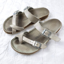 Birkenstock Meninas Tamanho 33 ESTREITO Mayari Cinza Perolado Sandálias Biqueira Birki’s comprar usado  Enviando para Brazil