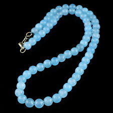 COLAR DE CONTAS EM FORMA REDONDA CALCEDÔNIA AZUL NATURAL NÃO TRATADA 246,50 CTS (DG) comprar usado  Enviando para Brazil