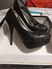 Black glitter platform for sale  HATFIELD