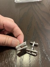 Par de abotoaduras grampeadoras de prata - funky fofo exclusivo comprar usado  Enviando para Brazil