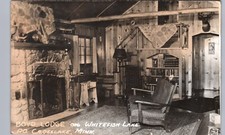 WHITEFISH LAKE LODGE c1950 crosslake mn cartão postal foto real RPPC MINNESOTA comprar usado  Enviando para Brazil