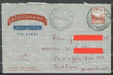Storia postale aerogramma usato  Catania