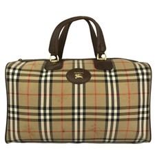 Bolsa de mão Burberrys cavalo logotipo xadrez lona Boston bege/7BE1328 comprar usado  Enviando para Brazil