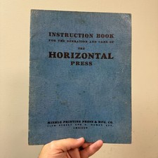 Horizontal press instruction for sale  Halethorpe
