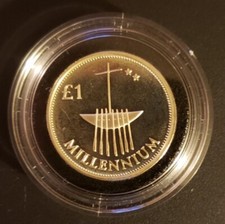 2000 Irlanda Millennium Lyre & Boat Long Rems - Moeda de libra de prata vintage comprar usado  Enviando para Brazil