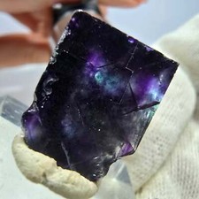 Cubo de fluorita fantasma transparente espécime zonal verde roxo Okorusu, Namíbia, usado comprar usado  Enviando para Brazil