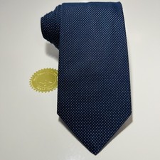 Gravata de seda Carolina Herrera moderna azul escura com microponto branco 60x3,25” nova sem etiquetas comprar usado  Enviando para Brazil