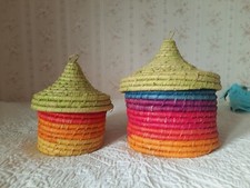 Paniers marocains colorés d'occasion  Sellières