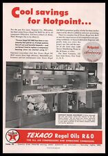 Hotpoint Kitchen 1955 estufa eléctrica foto Texaco Regal aceite R&O anuncio impreso vintage segunda mano  Embacar hacia Argentina