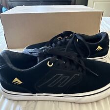Sapatos de skatista Emerica Reynolds Low Vulc RARO TAMANHO 5m tamanho 6,5w EURO 37 OURO PRETO, usado comprar usado  Enviando para Brazil