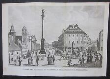 1831 Piazza Castello Varsavia view Warsaw Warszawa Zeidler Plac Zamkowy Zygmunt, używany na sprzedaż  Wysyłka do Poland