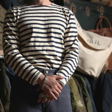 Camiseta masculina Bronson listrada bretã manga longa causal marinheiro francês naval comprar usado  Enviando para Brazil