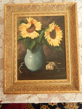 ölbild sonnenblumen blauer gebraucht kaufen  Eggstätt