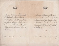 1883 wedding announcement d'occasion  Expédié en Belgium