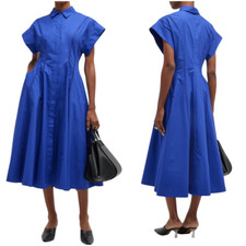 Camisa CO Ladder Trim Cap Sleeve Midi azul L grande M algodão orgânico comprar usado  Enviando para Brazil