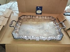 Bandeja de servir de calentamiento eléctrico con patas plateadas Sheridan de colección 15x23 segunda mano  Embacar hacia Mexico