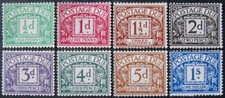 Sg.D1-9 GV 1914 Postagem devida conjunto de 8, Royal Cypher WMK, bom estado perfeito/estado perfeito. comprar usado  Enviando para Brazil